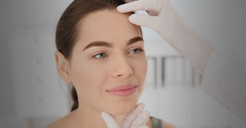 Woman at a cosmetic treatment appointment