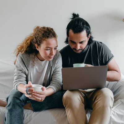 couple looking at laptop together