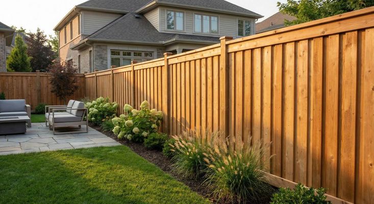 wood fence surrounding yard