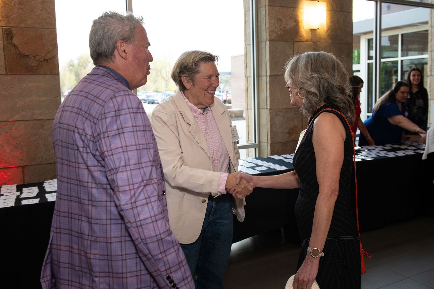 Guests shaking hands