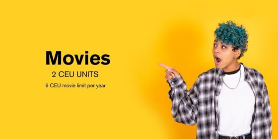 Image reads movies two CEU units and 6 CEU movie limit per year