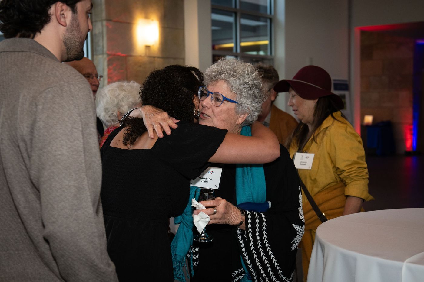 Guests hugging