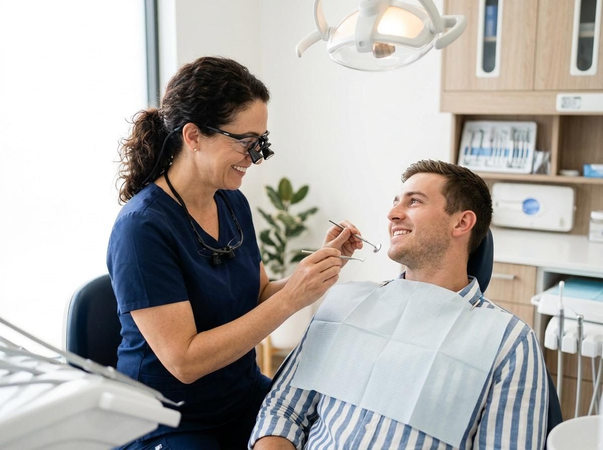 Dentist and Patient During Check-up