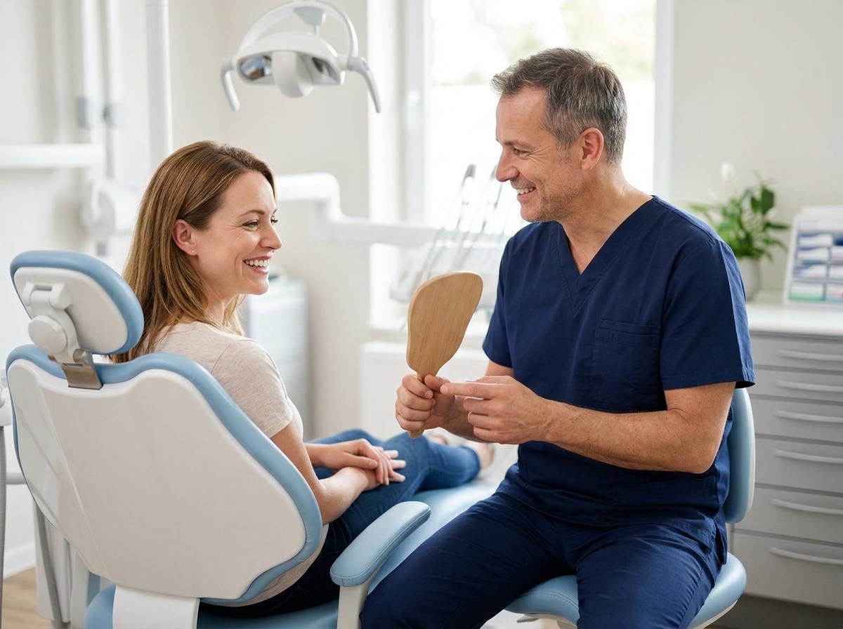 Dentist and Patient Reviewing Results