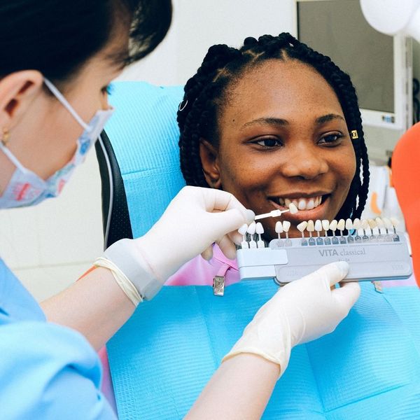 woman getting veneers woman getting veneers
