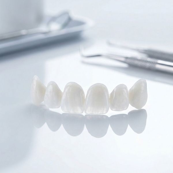 High-quality porcelain dental veneers ready for a cosmetic smile transformation.