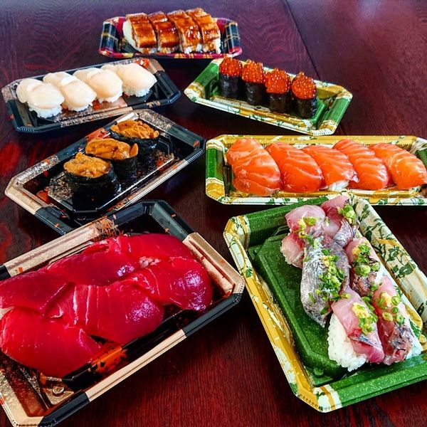variety of fish sushi