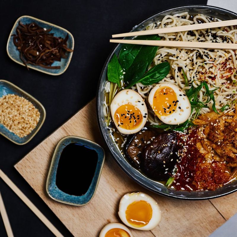 ramen bowl with sides