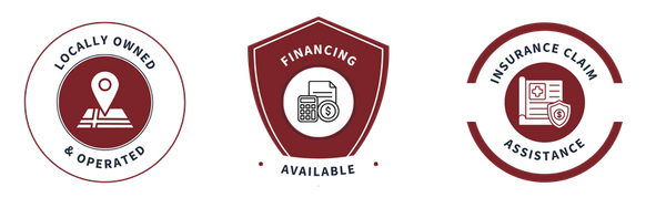 Financing Available, Locally Owned & Operated, Insurance Claim Assistance