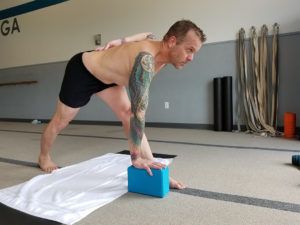 Using yoga block