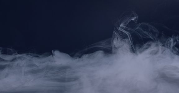 Dry Ice in front of a black background