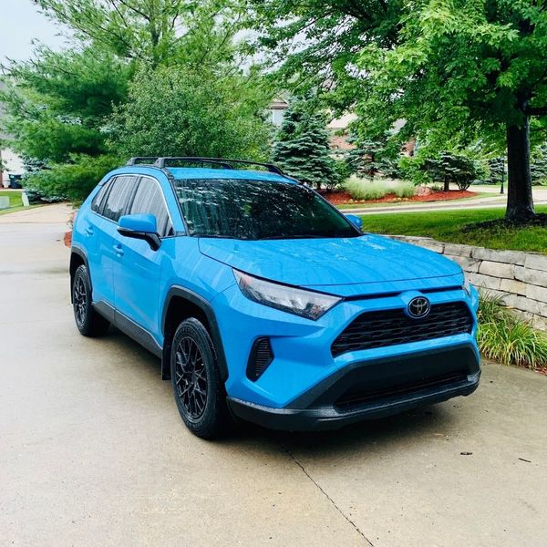 blue vehicle with coating