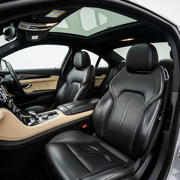 The immaculate interior of a car after a professional interior detailing service. The immaculate interior of a car after a professional interior detailing service.