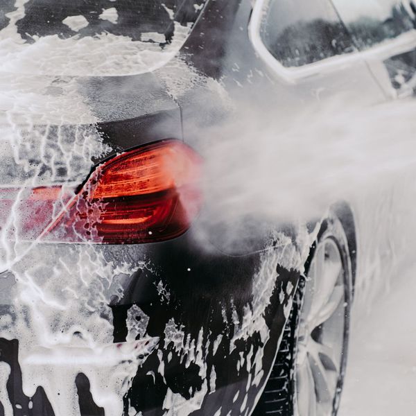 car being washed car being washed