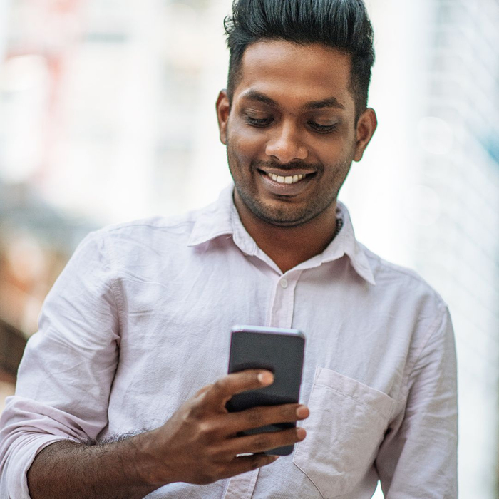 person looking at phone