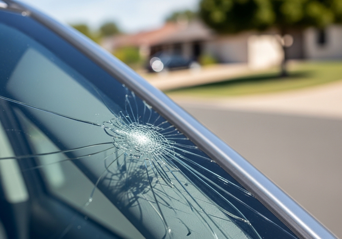 Cracked Car Windshield