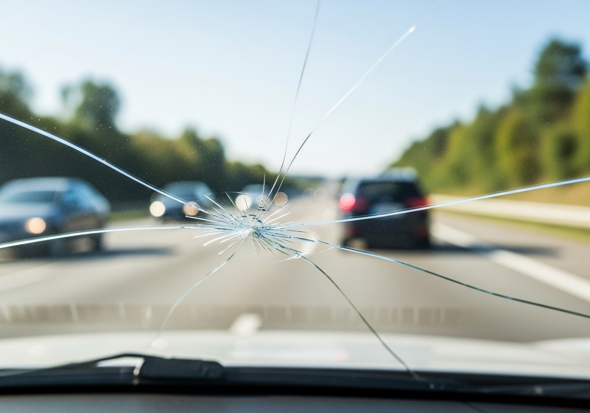 Cracked Car Windshield