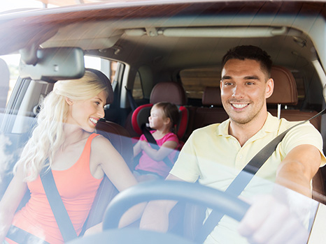 family in a car 