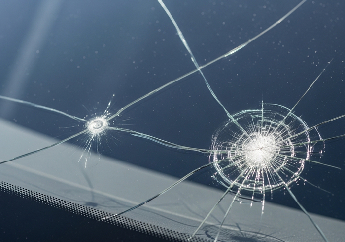 Cracked Car Windshield