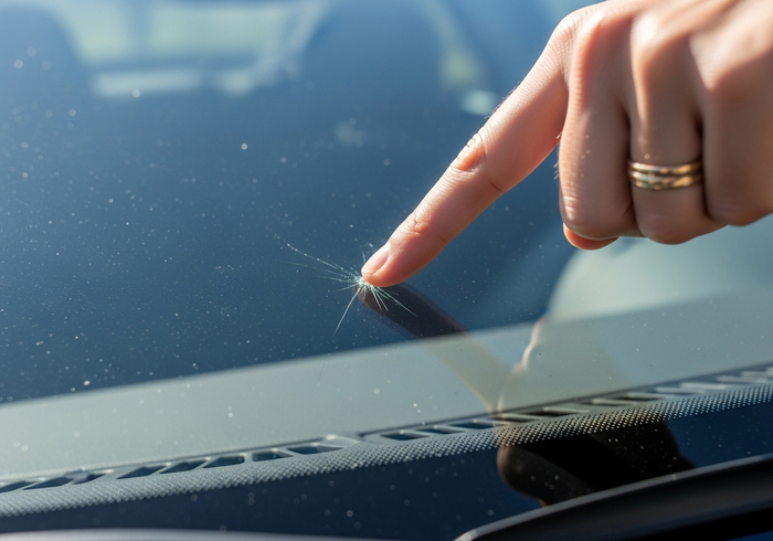 Cracked Car Windshield