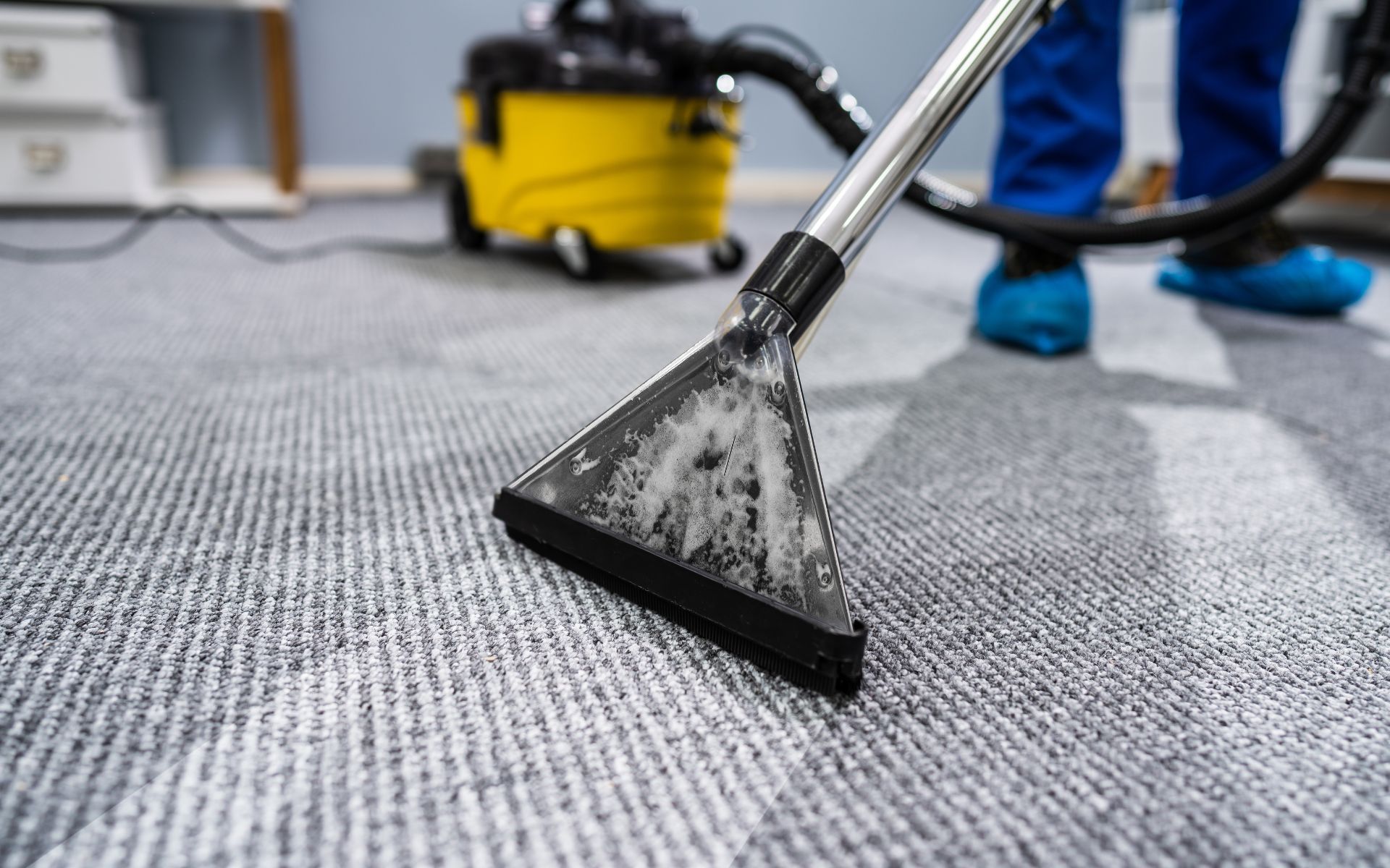 close up of carpet cleaning machine