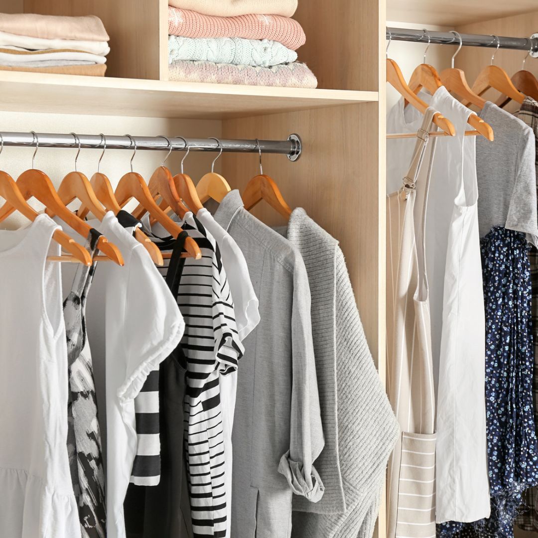 Image of clothes in storage