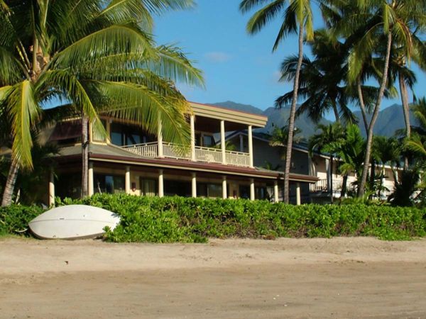 View of a private home on a stunning beach