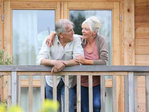 mature couple enjoying timeshare