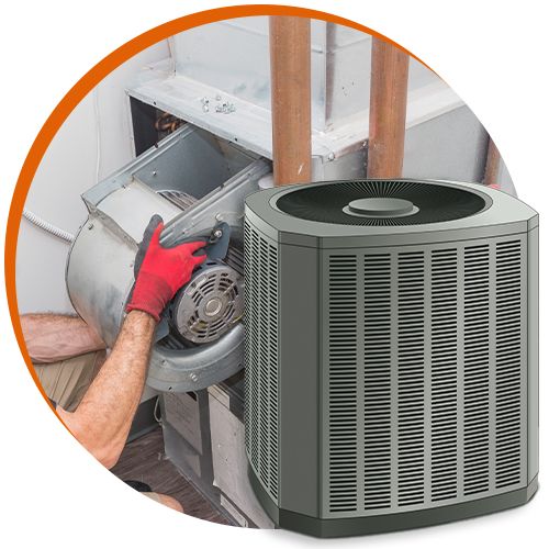 a professional removing a part from an ac unit
