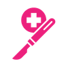icon of scalpel and medical icon