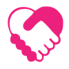 icon of embraced hands making the shape of a heart