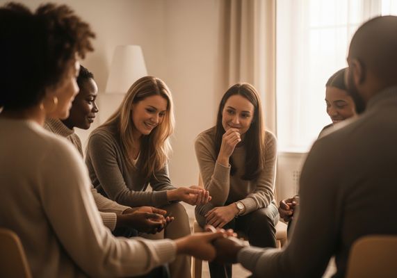 Diverse Group in Supportive Circle
