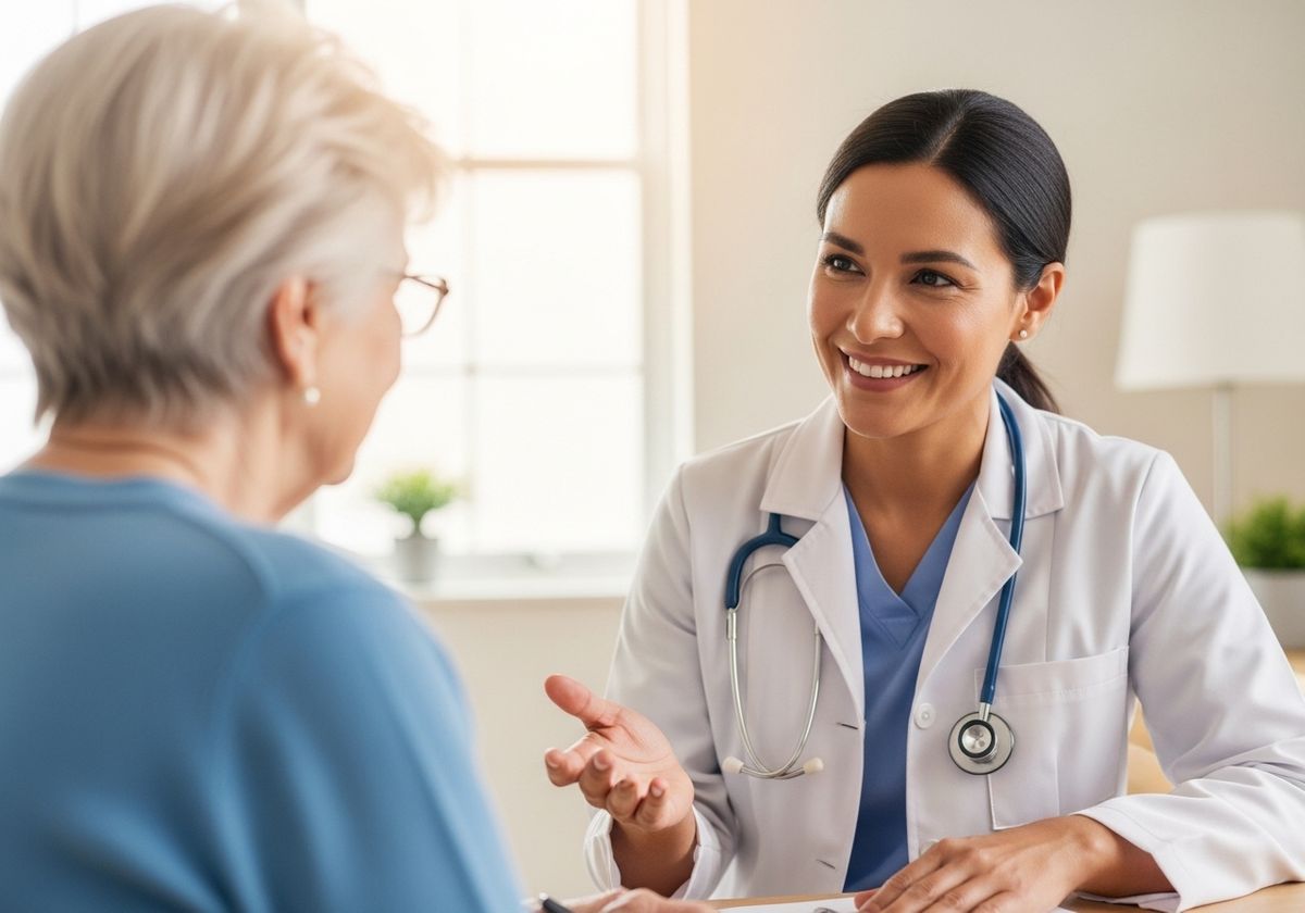 Doctor consulting with senior patient