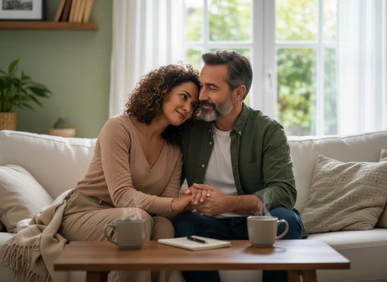 Affectionate Couple Relaxing at Home