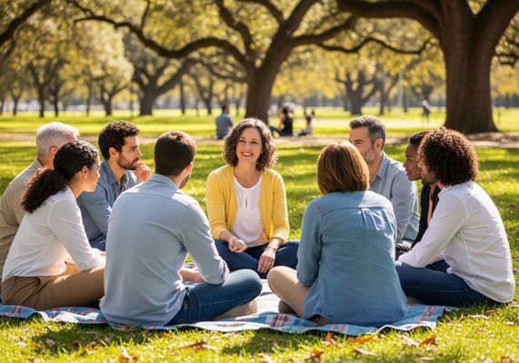 Group Circle in Park