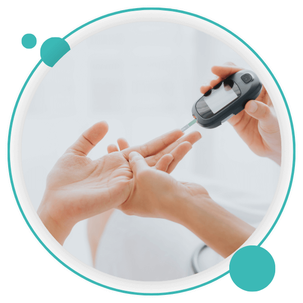 person testing their blood sugar