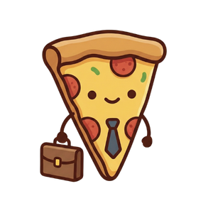 pizza with briefcase and tie 