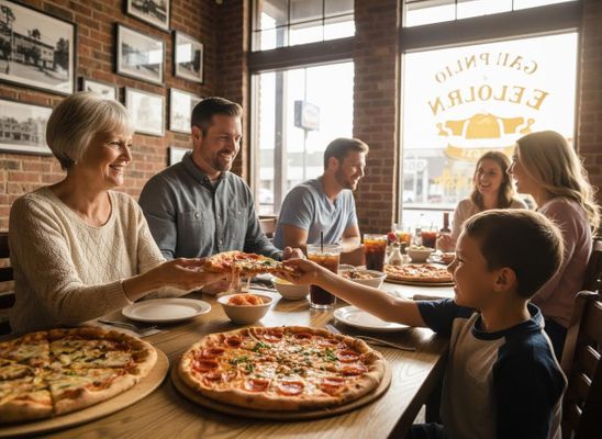 Multi-Generational Family Pizza Dinner