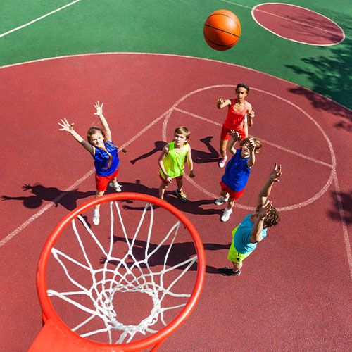 kids playing basketball