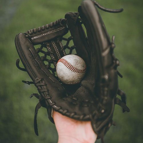 baseball in the glove