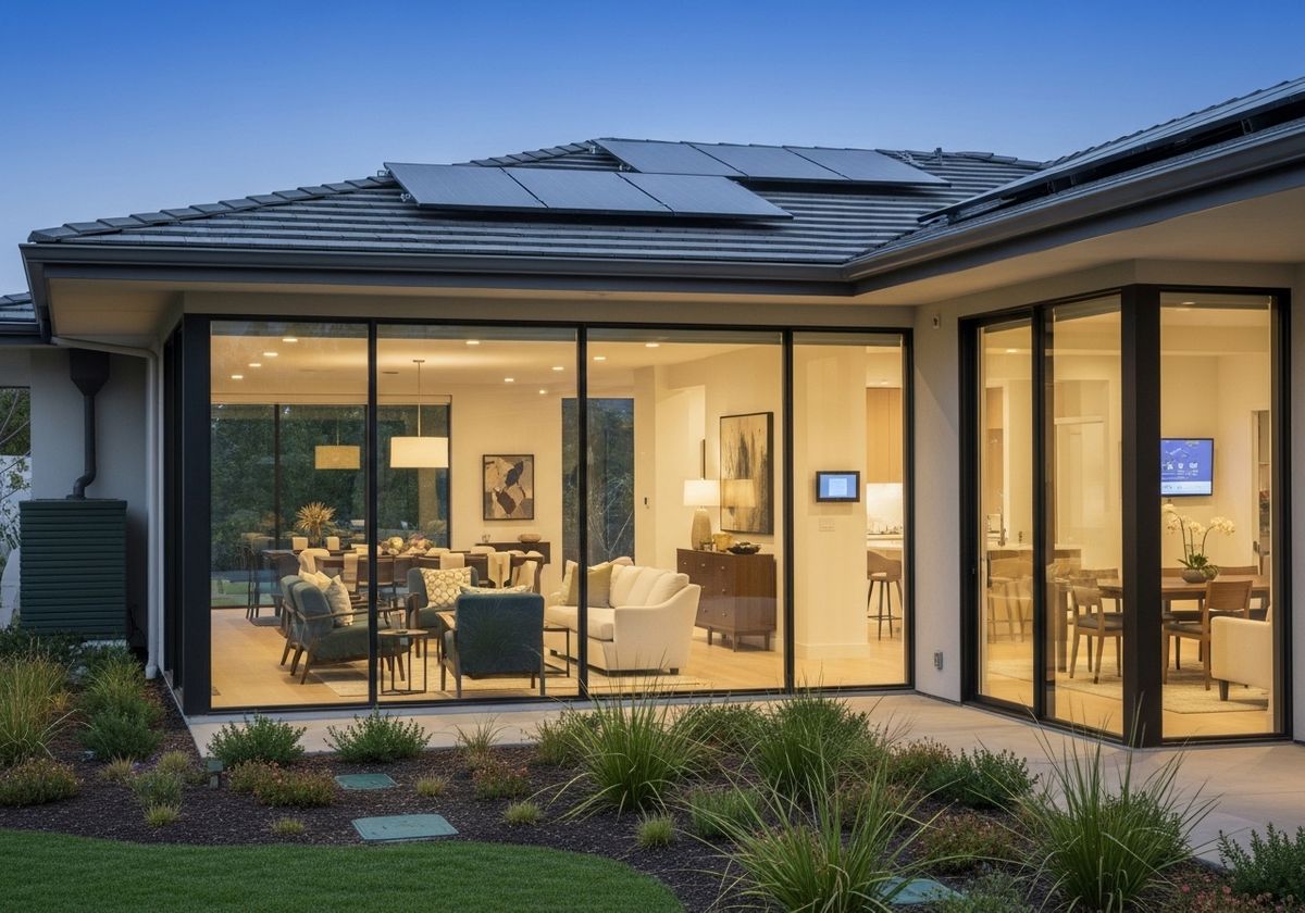 Modern Home Exterior at Dusk