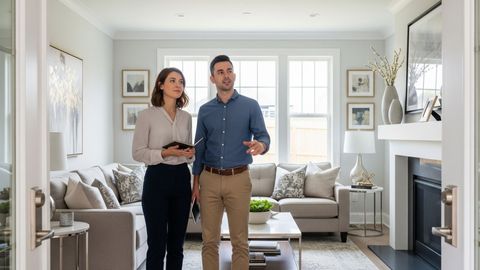 People taking a tour through a home