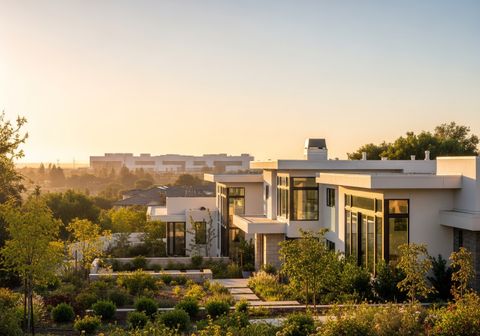 Modern Home with Scenic Vista at Sunset