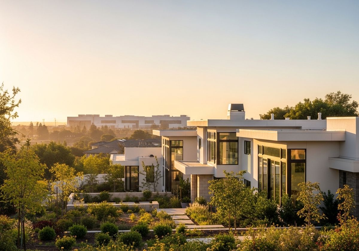 Modern Home with Scenic Vista at Sunset