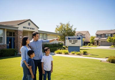 Family visiting school