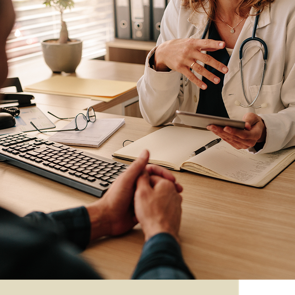 doctor talking to patient