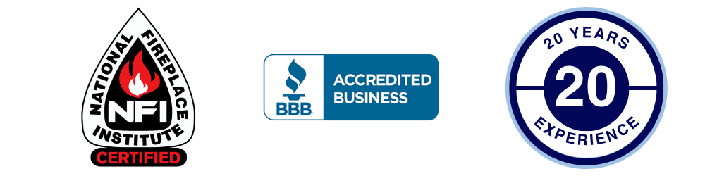 national fireplace institute certified, bbb accredited, 20 years experience