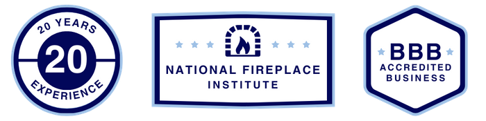 20 years experience, national fireplace institute, BBB accredited business