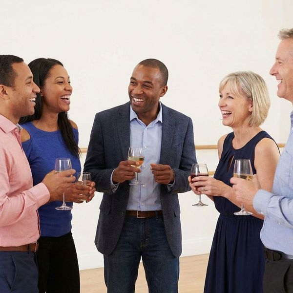 Dance class socializing