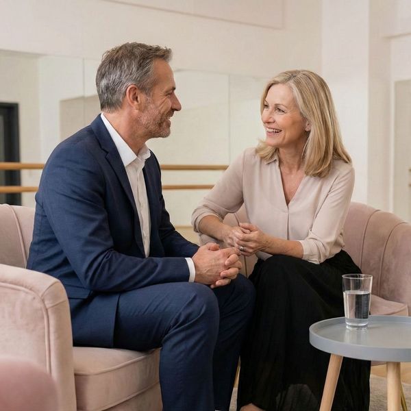 two people socializing 